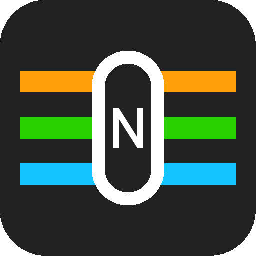 Nの駅マークと5本の路線