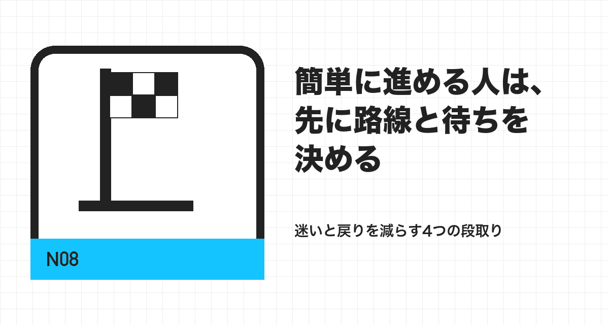 簡単に進める人は、先に路線と待ちを決める