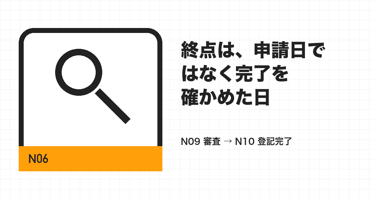 終点は、申請日ではなく完了を確かめた日