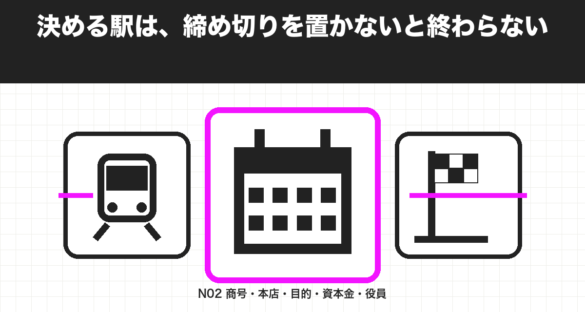 決める駅は、締め切りを置かないと終わらない