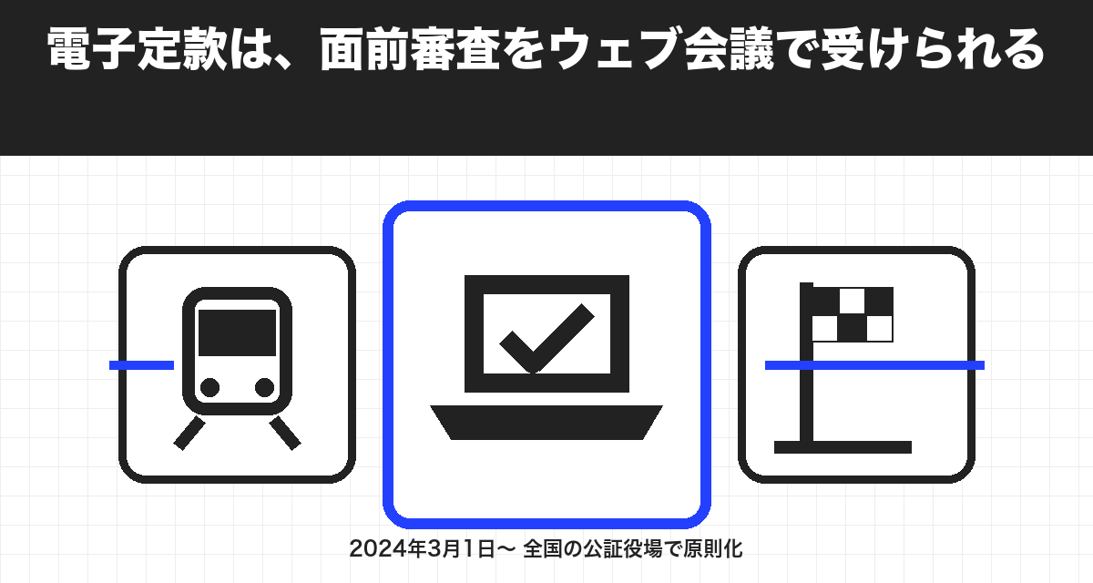 電子定款は、面前審査をウェブ会議で受けられる