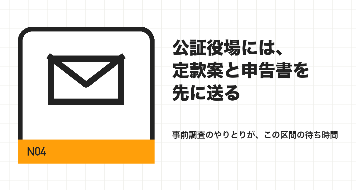 公証役場には、定款案と申告書を先に送る