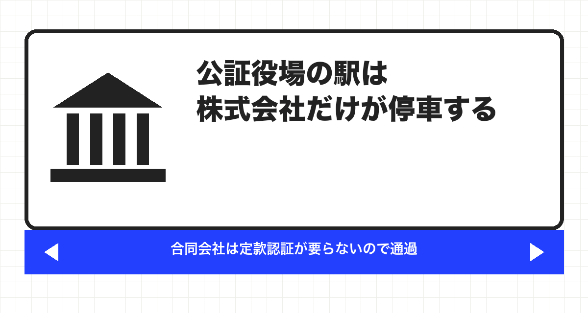 公証役場の駅は株式会社だけが停車する